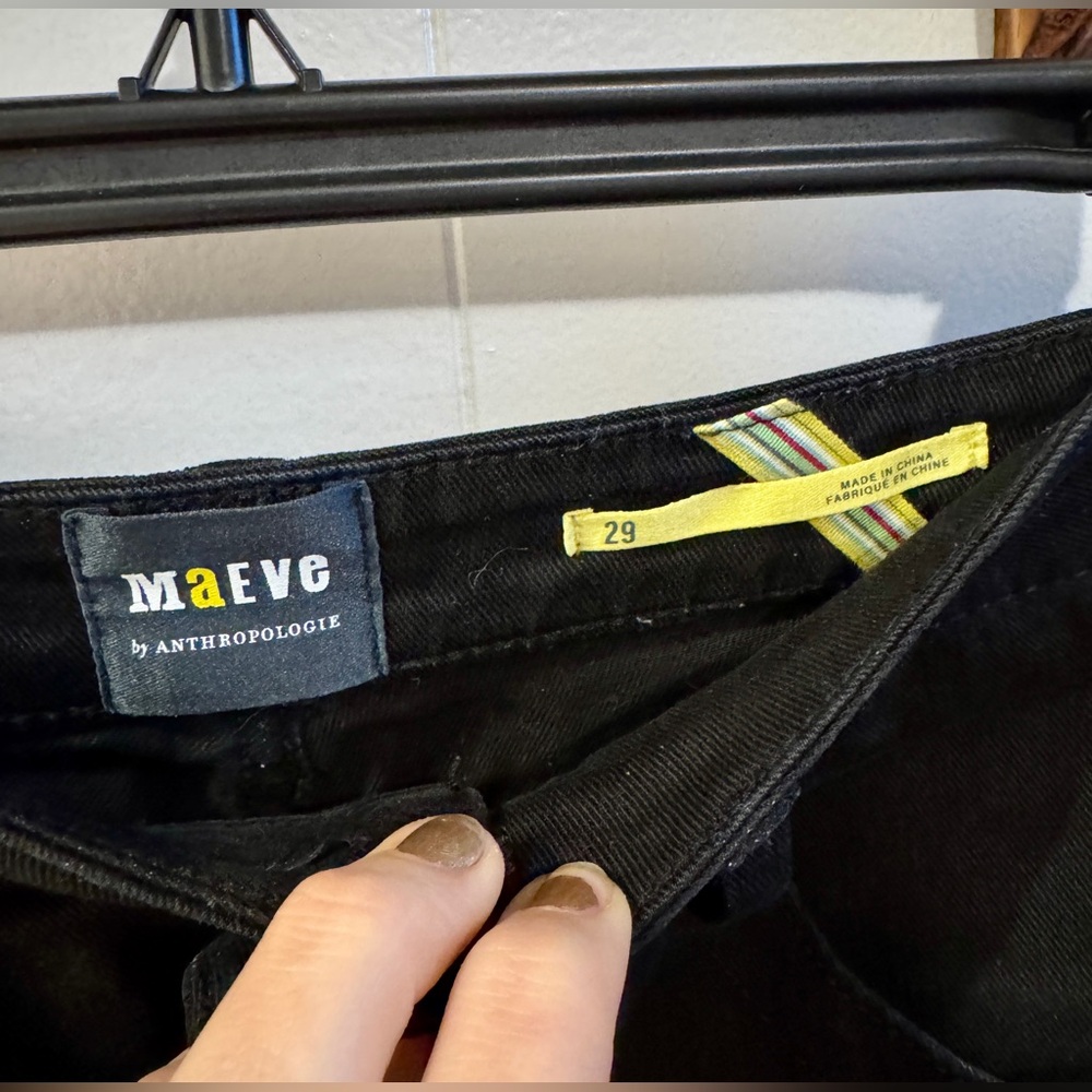 Maeve Anthropologie Black Wide-Leg Jeans - Picture 2 of 4